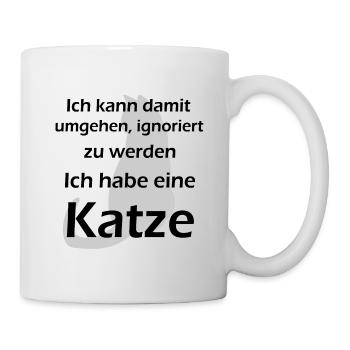 Katzen Spruch ignorieren - Tasse - Weiß - Rechts