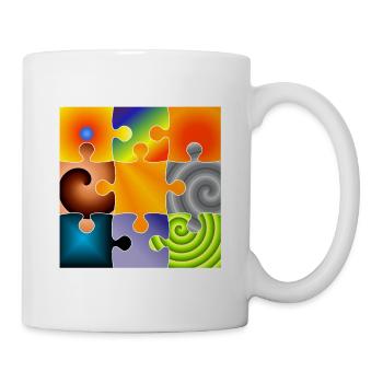 Buntes Puzzle ohne Outlines - Tasse - Weiß - Rechts