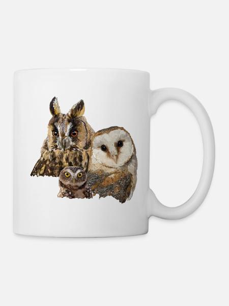 Eulen - Tasse - Weiß