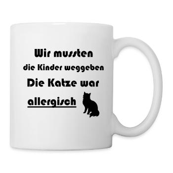 Katzen Spruch Allergie - Tasse - Weiß - Rechts
