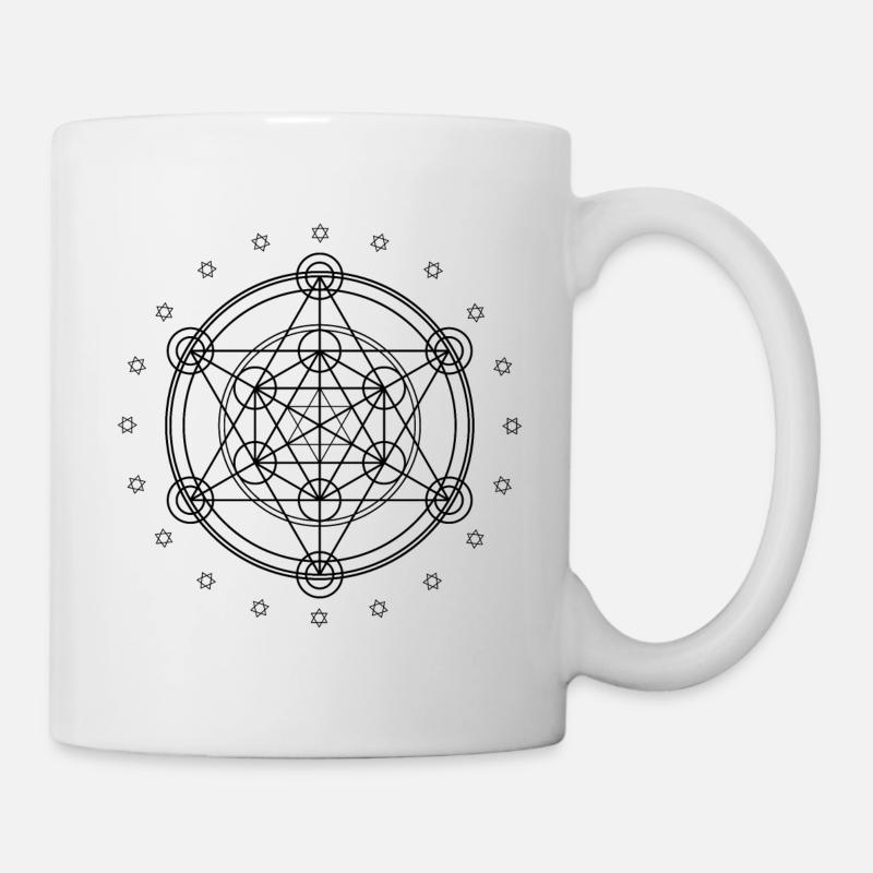 Merkaba schwarz - Tasse - Weiß