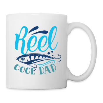 Reel Cool Dad Funny Cute Fishing Hobby Quote - Mug - white - Right