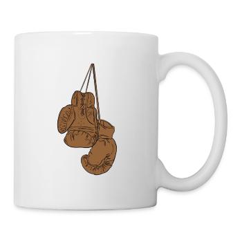 Gants de boxe Vintage / boxeur / Ring / cuire - Mug blanc - blanc - Droite
