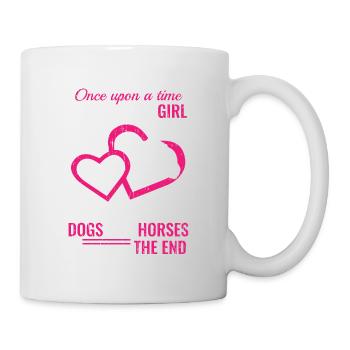 "Es war einmal ein Mädchen, das Hunde und Pferde - Tasse - Weiß - Rechts