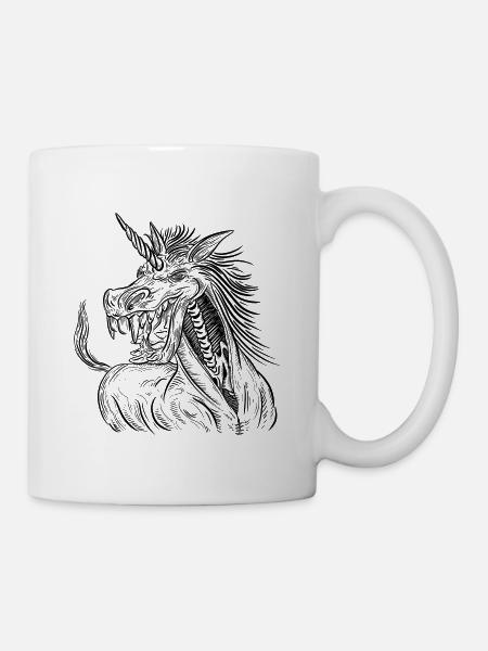 Zombie Einhorn / Halloween Einhorn - Tasse - Weiß