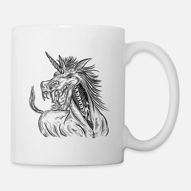 Licorne zombie /Licorne Halloween - Mug blanc - blanc