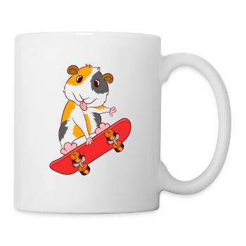 Skateboard Guinée Cochon Skate Sur Tshirt Design - Mug blanc - blanc - Droite