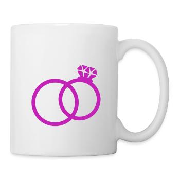 Wedding rings wedding wedding wedding bride groom - Mug - white - Right