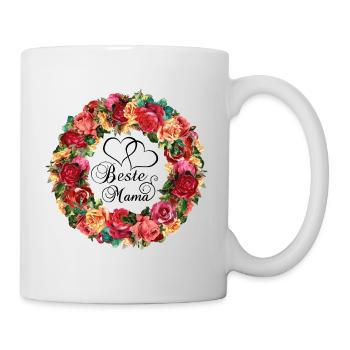 Meilleur cadeau de fête des mères roses fleurs coeur maman - Mug blanc - blanc - Droite