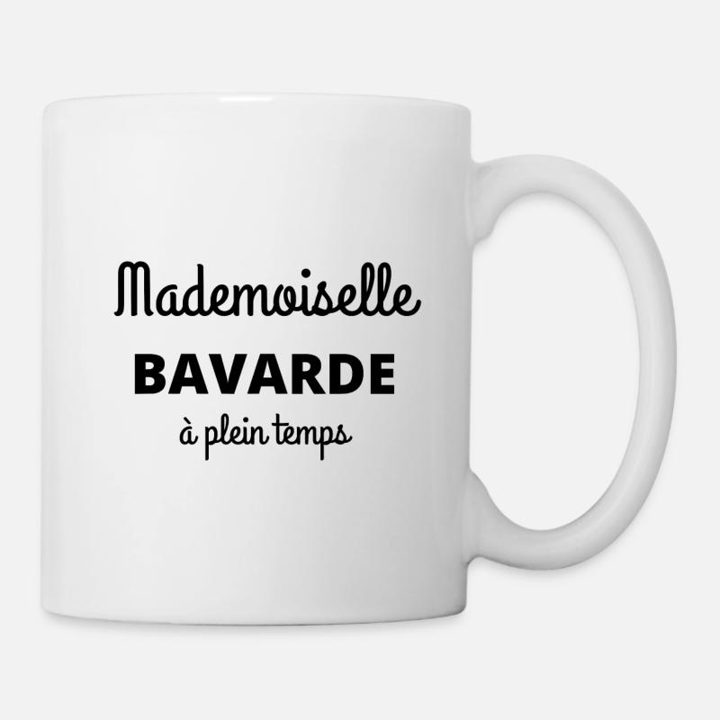 Mademoiselle Bavarde à plein temps - Mug blanc - blanc