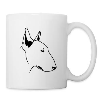 Bull terrier, dog, dog head, comic - Mug - white - Right