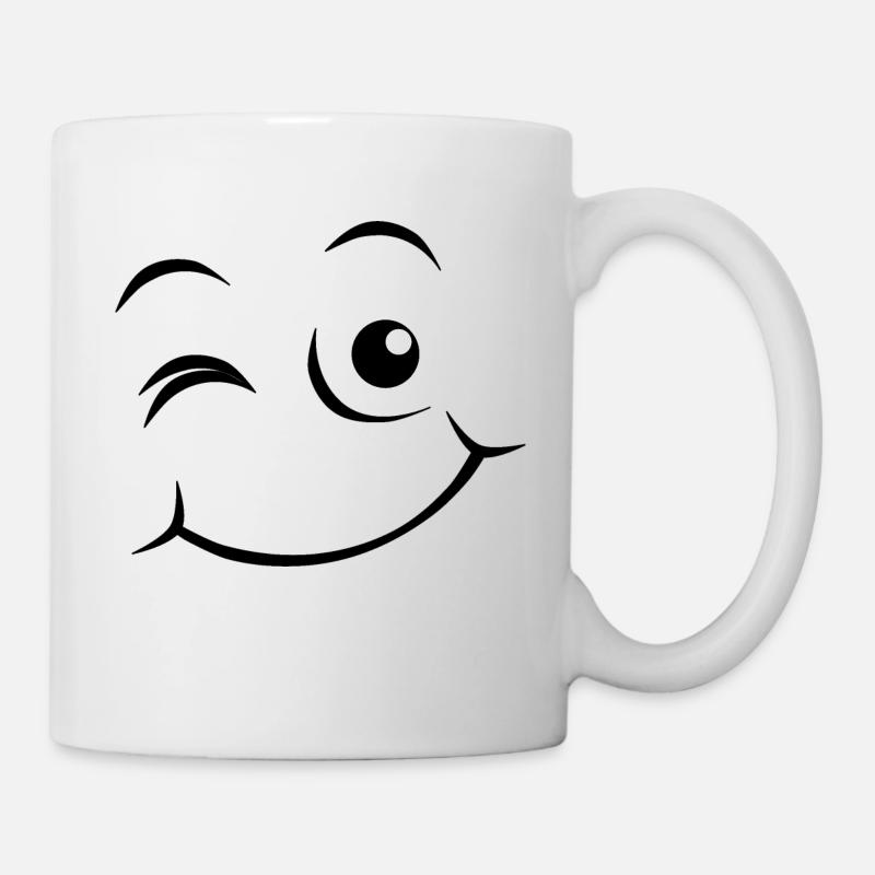 Emoji Glückliches Gesicht - Tasse - Weiß