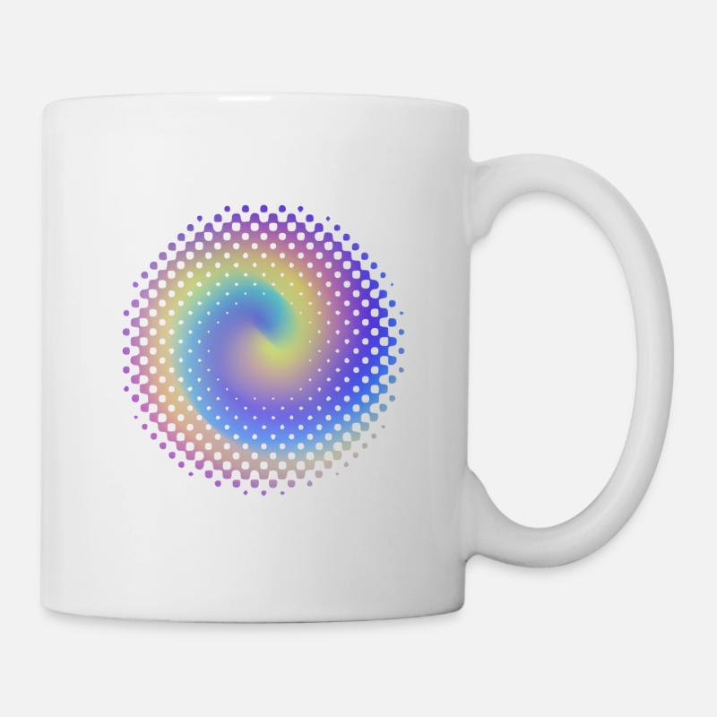 Punktmuster bunter Wirbel - Tasse - Weiß