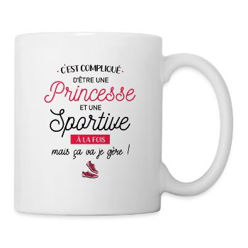 Princesse - Sportive - Mug blanc - blanc - Droite