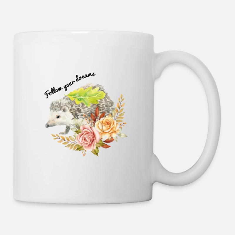 Vintage autumn hedgehog - Mug - white