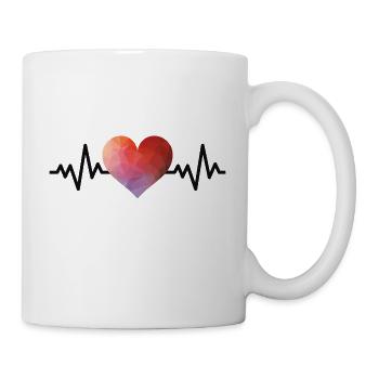 Ekg line - heart geometric - Mug - white - Right
