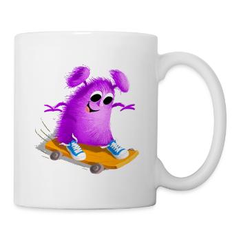 Cooles lustiges Skate Monster Math Batt - Tasse - Weiß - Rechts