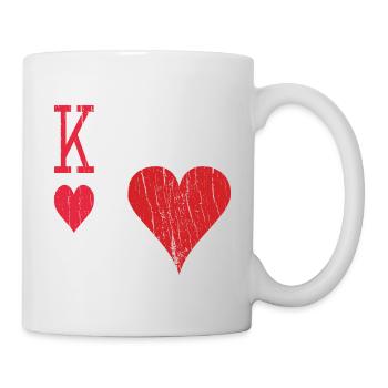 Déguisement de partenaire Halloween coeur carte à jouer - Mug blanc - blanc - Droite