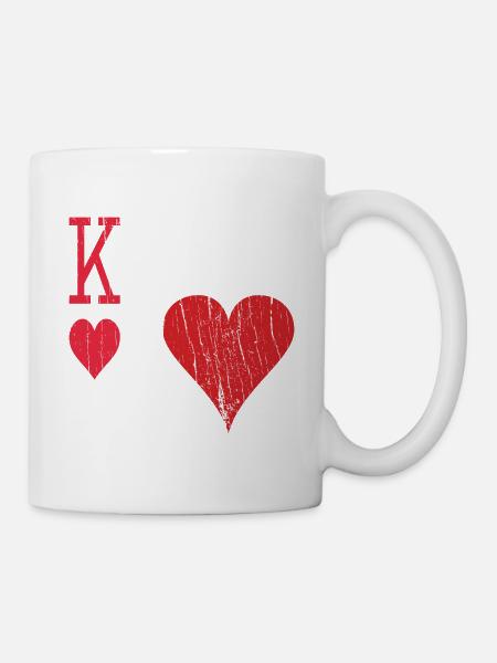 Spielkarte Herz Halloween Partnerkostüm - Tasse - Weiß
