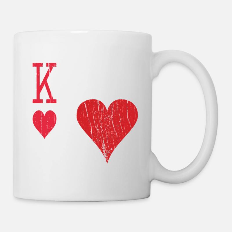 Spielkarte Herz Halloween Partnerkostüm - Tasse - Weiß