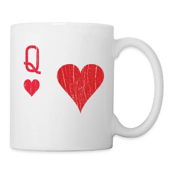 Déguisement de partenaire Halloween coeur carte à jouer - Mug blanc - blanc - Droite