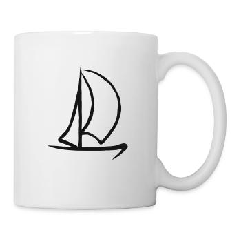 Voile voilier bateau à voile voile capitaine - Mug blanc - blanc - Droite