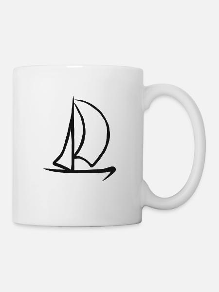 Voile voilier bateau à voile voile capitaine - Mug blanc - blanc