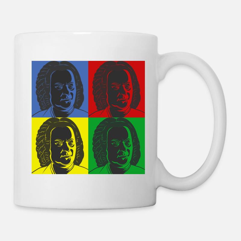 Johann Sebastian Bach dans le style Warhol - Mug blanc - blanc