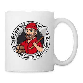 Ich und mein Holz Holzfäller Axt Brennholz Wald - Tasse - Weiß - Rechts