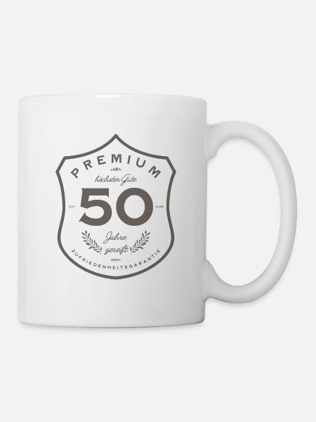 50. Geburtstag 50 Jahre vintage Premium - Tasse - Weiß