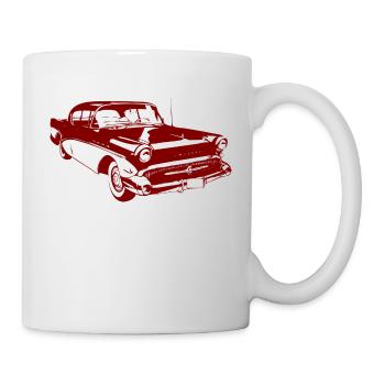 Commerçant vintage - vieille voiture - rouge - Mug blanc - blanc - Droite