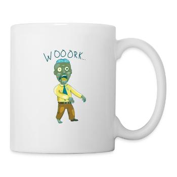 Le zombie de travail - Mug blanc - blanc - Droite
