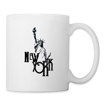new york city apparel design with statue liberty - Mug - white - Right
