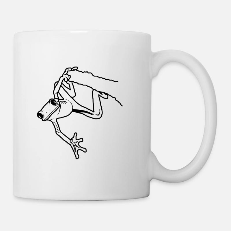 grenouille suspendue - Mug blanc - blanc