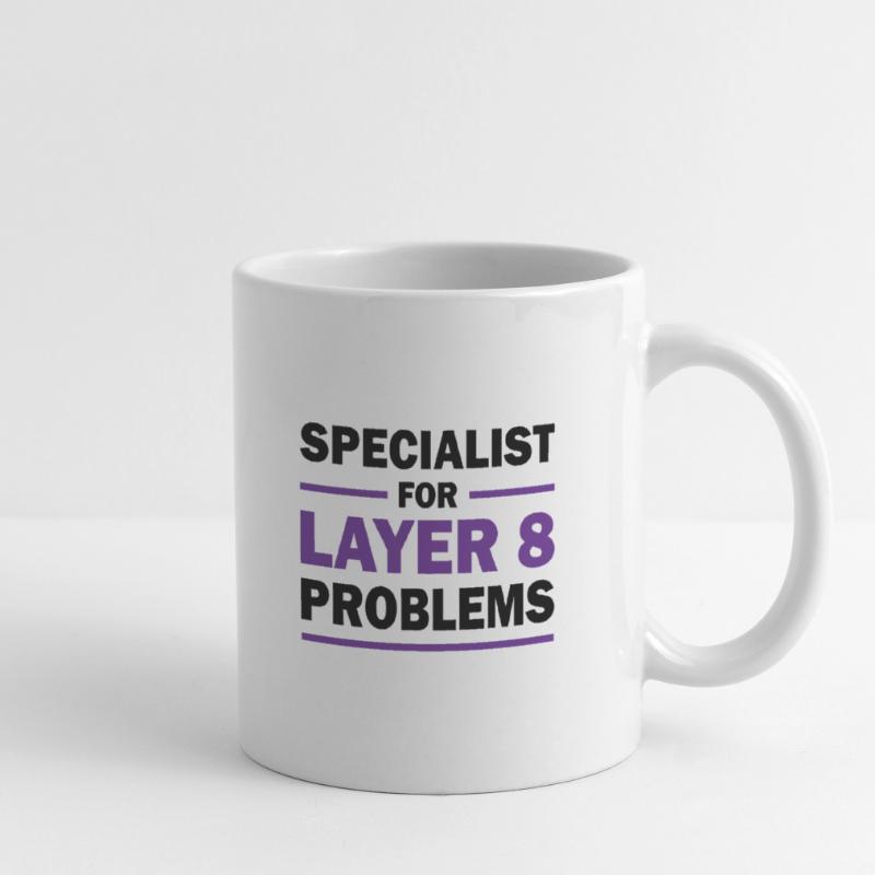 Layer 8 Programmierer Spruch Geschenk Tasse