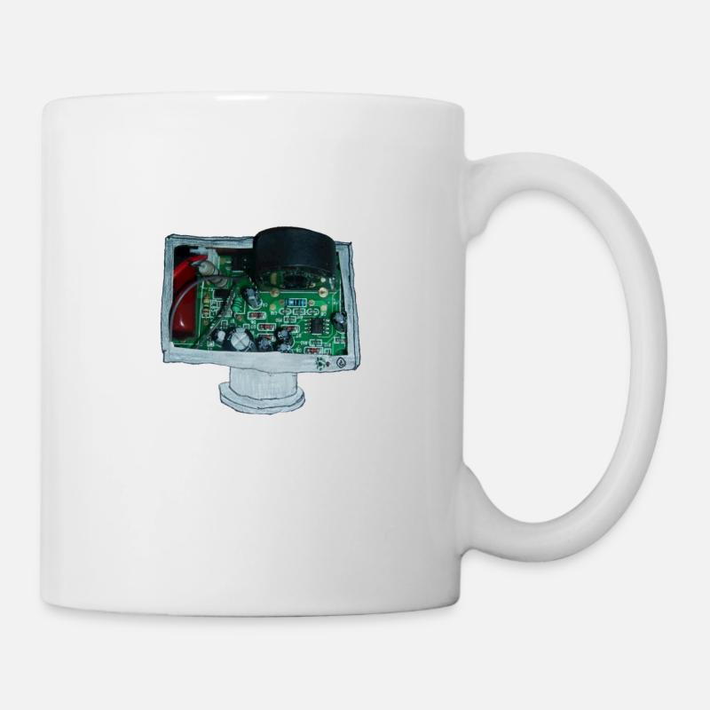Electronics comes off the television - Mug - white