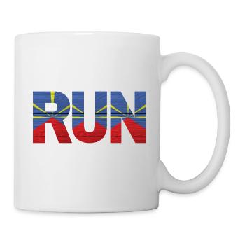 Run Reunion Island Flag - Mug - white - Right
