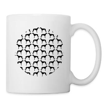 Silhouettes de lévriers subtilement disposées en cercle - Mug blanc - blanc - Droite