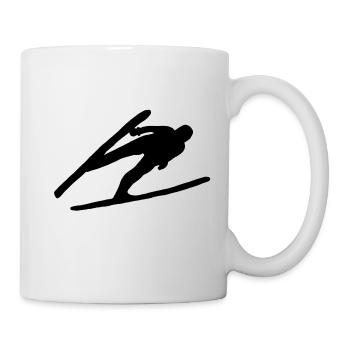 Ski jumping ski flying winter sports ski jumper ski - Mug - white - Right