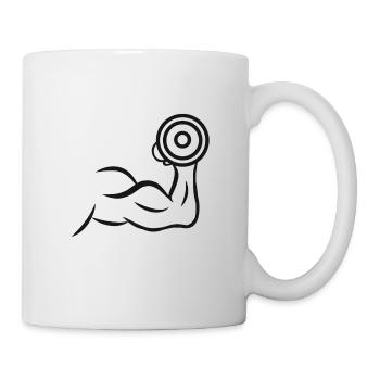 Biceps Fitness Weight Training Fit Bodybuilder Muscles - Mug - white - Right