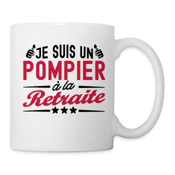 je suis un pompier à la retraite - Mug blanc - blanc - Droite