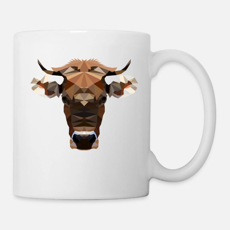 Kuh Polygon - Tasse - Weiß
