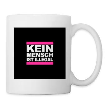 Maske - Mundschutz FCK AFD NZS Gegen Nazis Rechts - Tasse - Weiß - Rechts