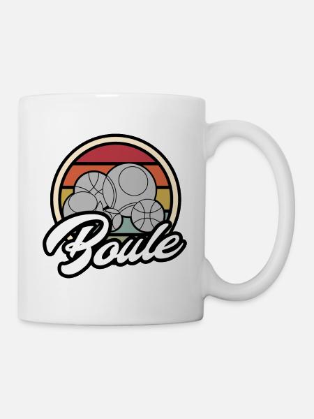 Pentanqué Boule Kugeln vintage Retro Motiv - Tasse - Weiß