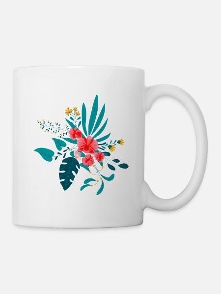 Blumenstrauß - Tasse - Weiß