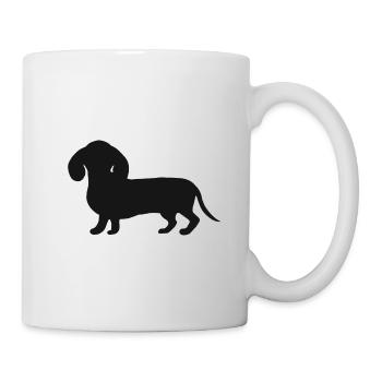Hund Dackel Beagle Hunde Retriever Silhouette Dog - Tasse - Weiß - Rechts