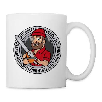 Holzflüsterer Holz Flüsterer Holzfäller Kettensäge - Tasse - Weiß - Rechts