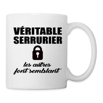 Véritable serrurier les autres font semblant - Mug blanc - blanc - Droite
