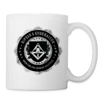 Plâtrier, plâtrier, artisanat, armoiries de la guilde - Mug blanc - blanc - Droite