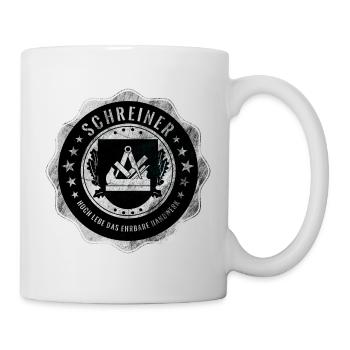 Schreiner, Tischler, Handwerk, Zunftwappen - Tasse - Weiß - Rechts